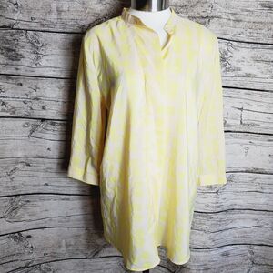 Gap Maternity Sz S Ivory With Yellow Polka Dot Pullover Shirt Blouse Top NWT